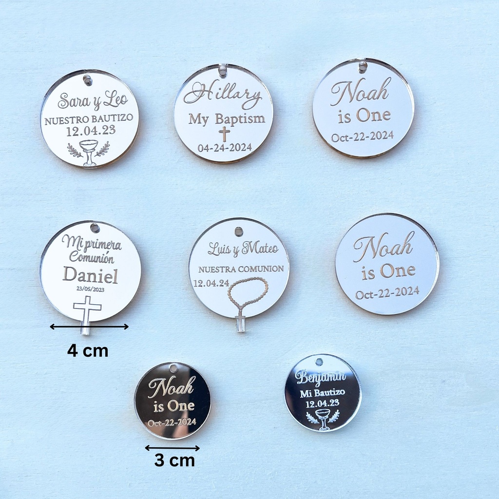 Personalized Mirror Acrylic Tags for Favors