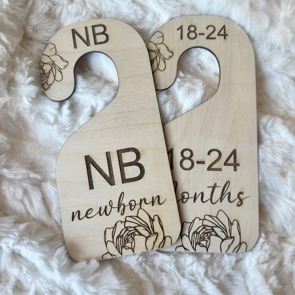 Personalized, Wooden and engraved Closet Dividers Set of 7