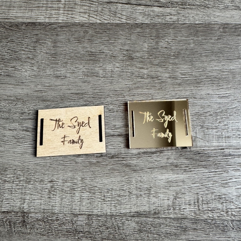Set of 4. Unique Ramadan Design Wood Coaster with Personalized Tag for gift