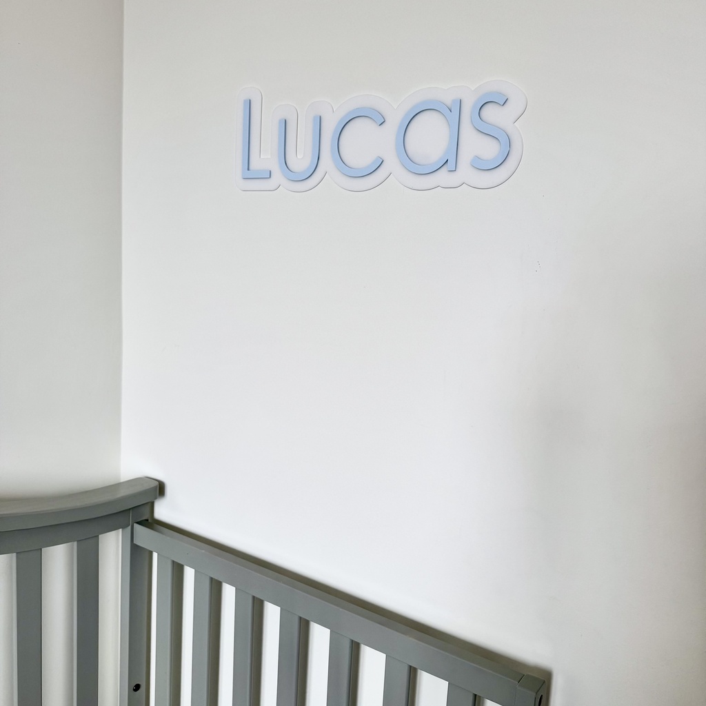 Personalized doble layer Acrylic Wall Name