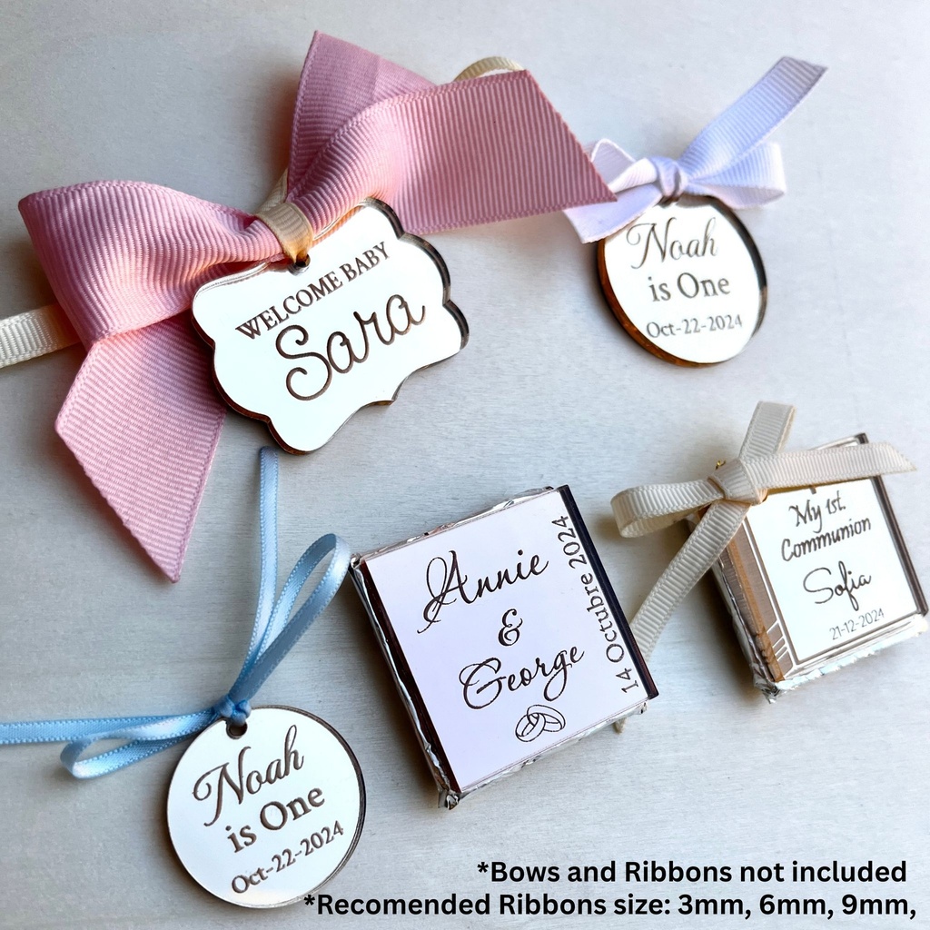 Personalized Mirror Acrylic Tags for Favors