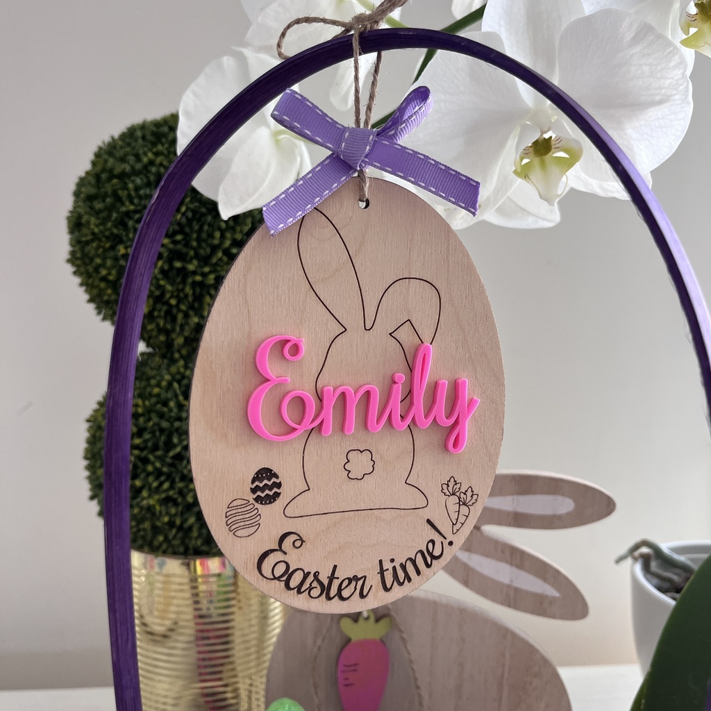 Easter Basket Tag | Bunny custom tag | Easter gift | Personalized Easter Tag | Easter Decor | Easter gift for kids | Custom Easter Name Tag