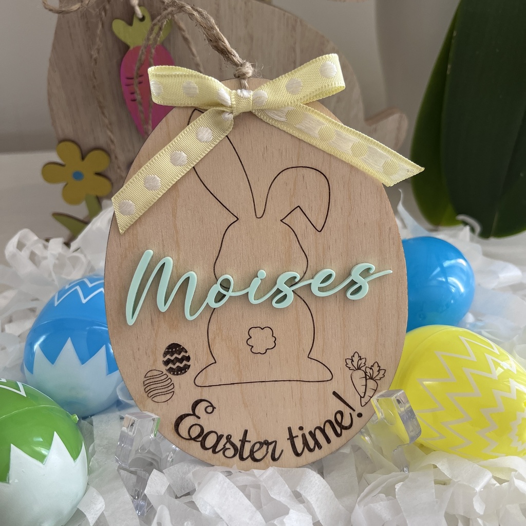 Easter Basket Tag | Bunny custom tag | Easter gift | Personalized Easter Tag | Easter Decor | Easter gift for kids | Custom Easter Name Tag