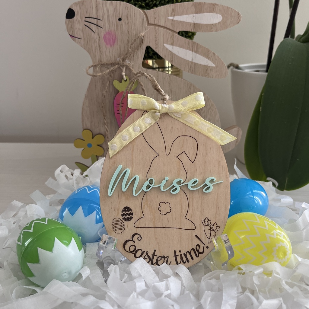 Easter Basket Tag | Bunny custom tag | Easter gift | Personalized Easter Tag | Easter Decor | Easter gift for kids | Custom Easter Name Tag