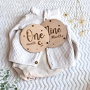 Wooden Personalized Baby Milestones + Hello World. Set of 14 Pieces