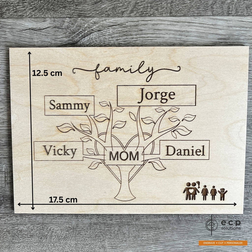 Custom mothers day gift-Wood and Engraved Family Tree Sign.