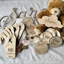 50 pieces in total - Personalized Newborn Wooden-Engraved Baby Kit Collection