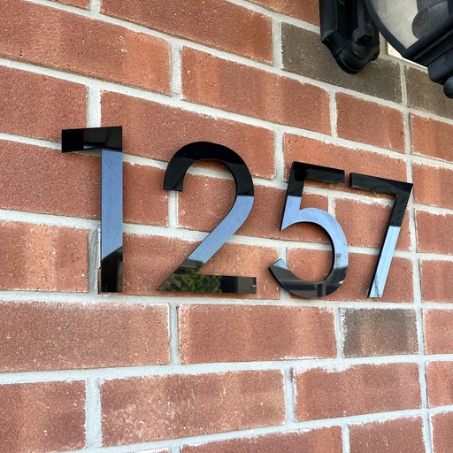 Acrylic House Number Sign | Floating Address Sign | Black or White Acrylic